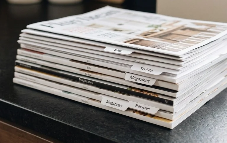 {organizing with style} Managing Kitchen Paper Piles with a Simple Filing System